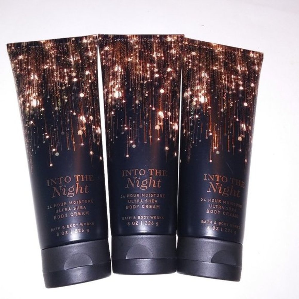 Set of 3 Bath and Body Works Body Cream Lotion Into The Night Ultra Shea New